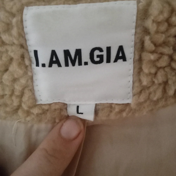I.AM.GIA Pixie Teddy Sherpa Jacket Coat in Caramel Color Zip Front Size Large - Picture 5 of 9
